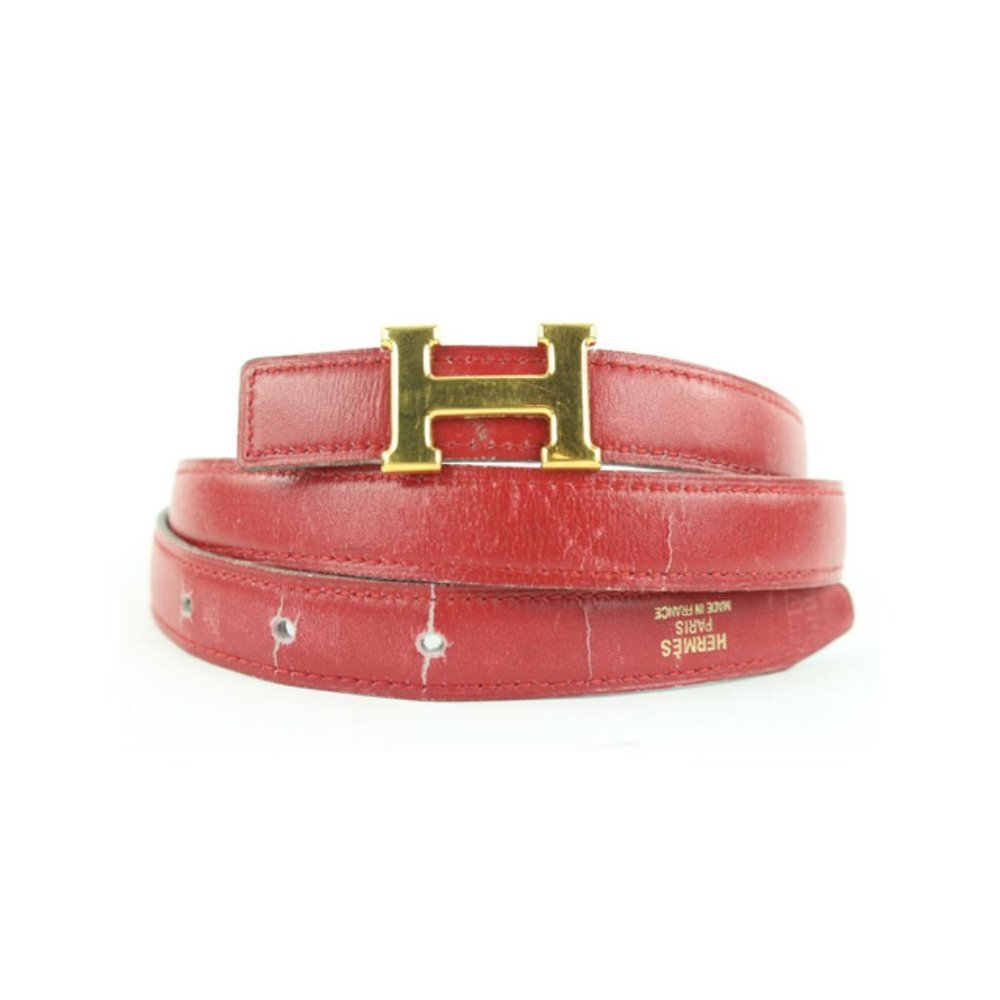 Hermès 18mm Red x Navy x Gold Reversible H Logo Be